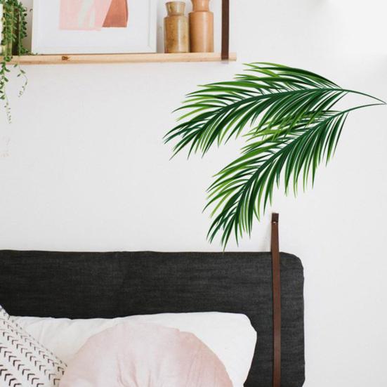 Tropische Pflanzenblätter, abnehmbarer Wandaufkleber für Wohnzimmer, Hintergrund