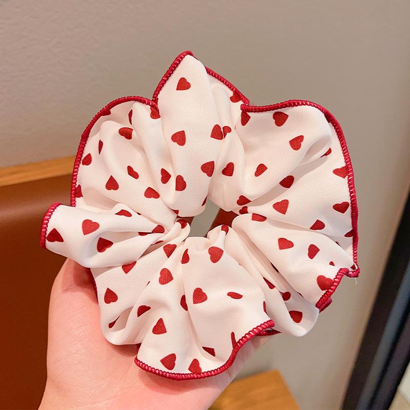 Red Sweet Polka Dot Ponytail Hair Tie - 2025 Large Intestine Bun High-Grade Headdress Accessory