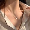 S999 Sterling Silver Brushed Square Pendant Necklace for Women - Luxury Clavicle Chain, Versatile High-End Square Choker