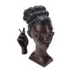 Head Scents Holder Funny Elegant Black Women Head Shaped Resin Home Office Desk Decor for Incense