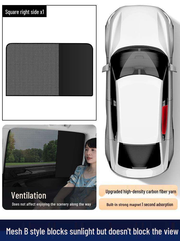 Magnetic Double-Piece Car Window Sunshade - Universal Heat Insulation and Sun Protection Curtain