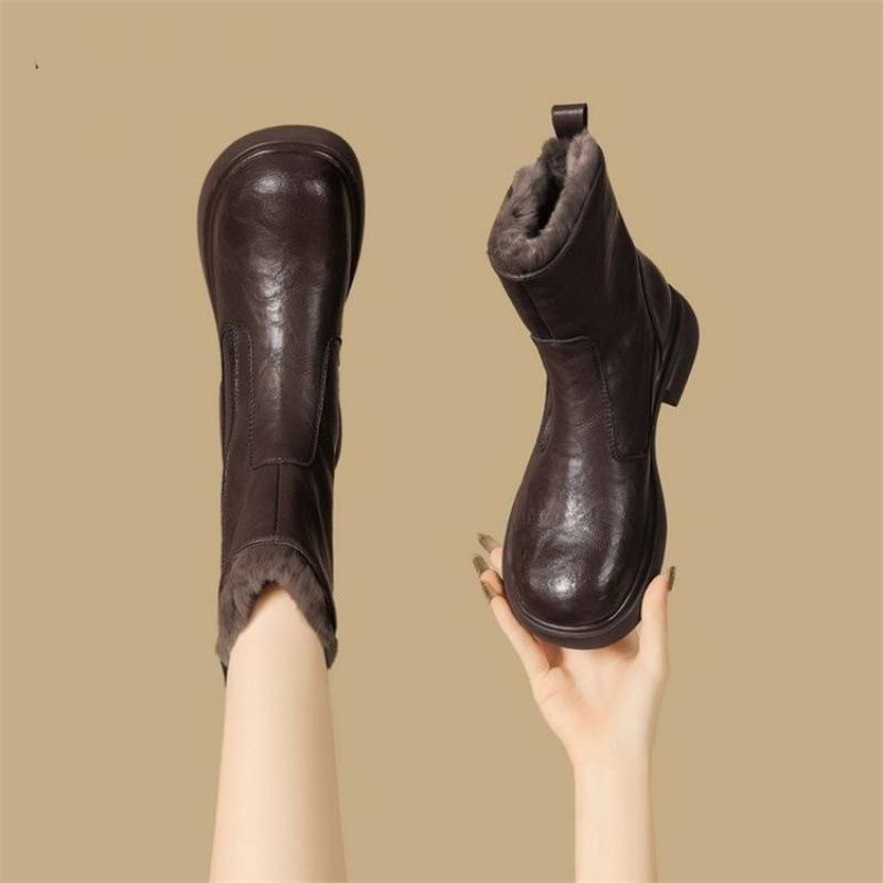 Brown Maillard short boots women's new autumn platform super hot Chelsea boots Martin boots