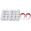 Keenso 20Pcs 17mm Wheel Lug Nut Bolt Hub Screw Silver Cover Tyre Protective Decor CenterCovers Bolt with Removal Tools
