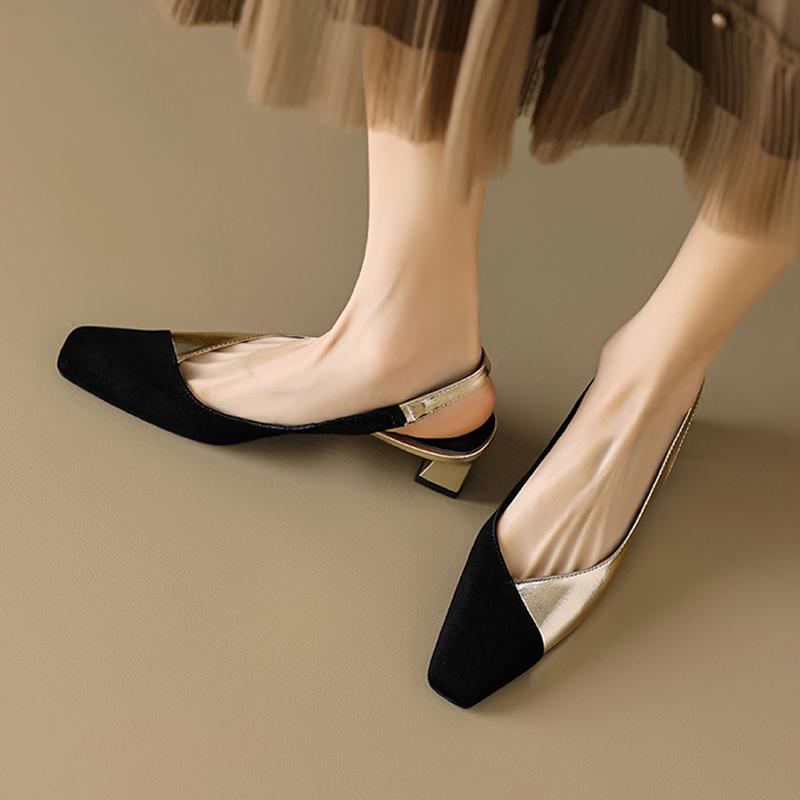 2024 New Fashion Women's Elegant Sexy Sandals Summer Popular Casual Ladies Low-heeled Single Shoes Chaussure Femme Zapatos Mujer