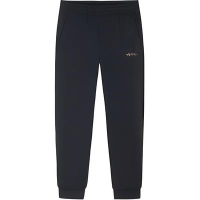 Plain High-Waisted Comfortable Drawstring Breathable Thin Jogger Knitted Sports Pants Women Bottoms Basic-Black 162427307-1