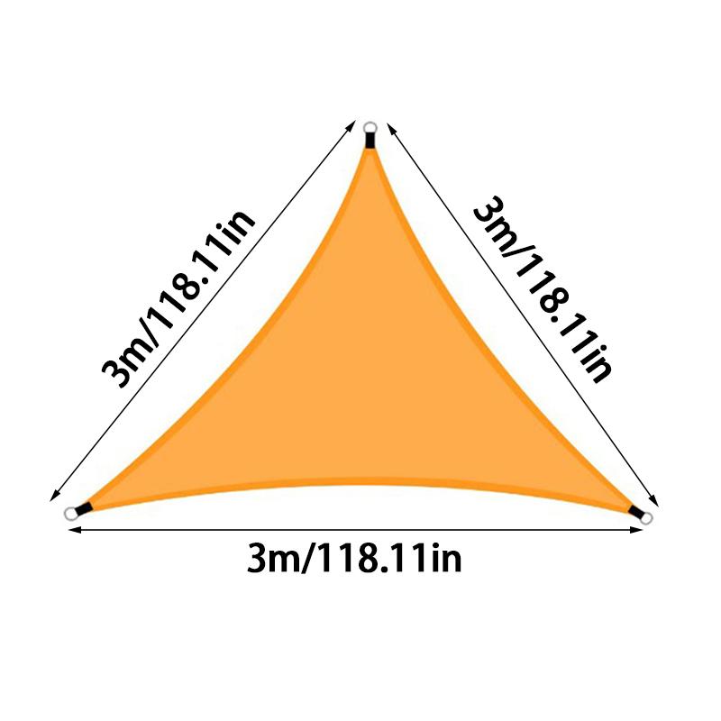 1PC Landscape Canopy\t\t Patio Balcony Triangular Canopy Outdoor Sun Protection Folding Silver Coated Awning Shade Sail 3 Meters