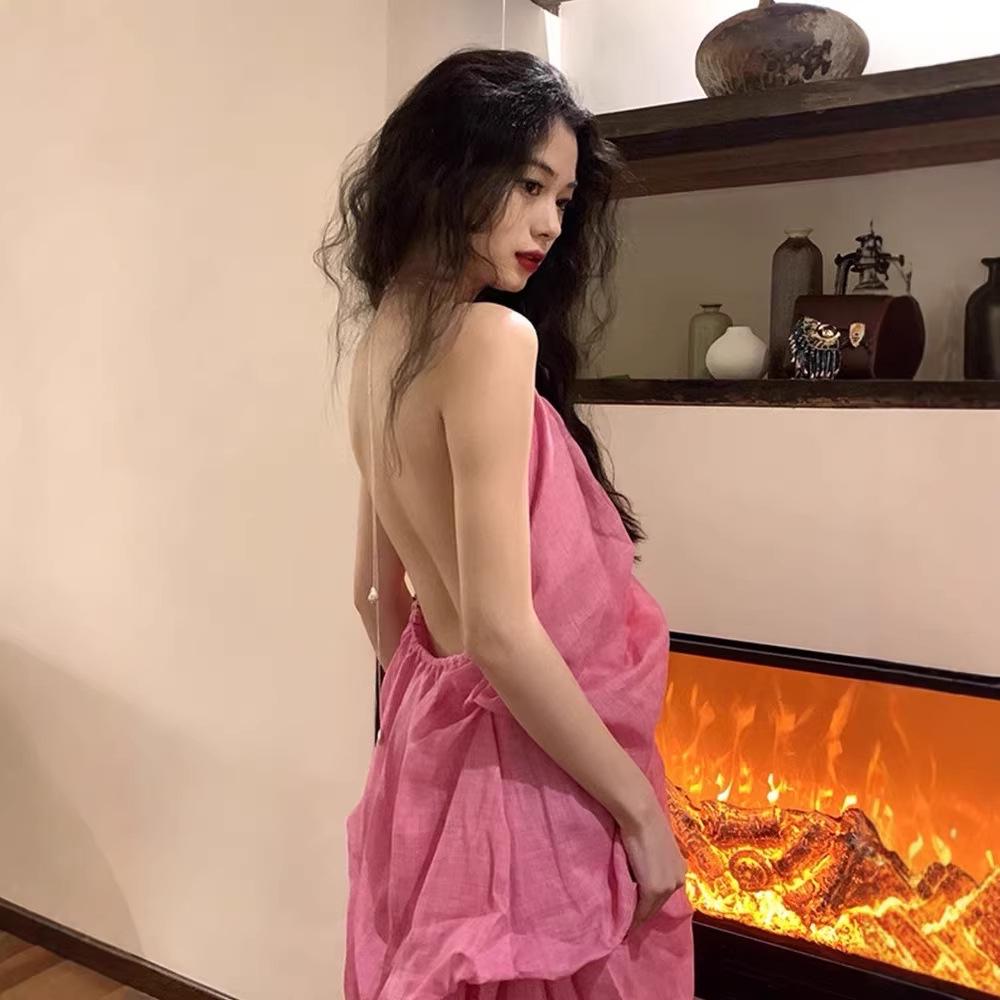 French Riviera Halterneck Sundress for Beach & Travel Photos