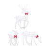3 Piece Reindeer Family Lighted Christmas Decoration Glitter Yard Deer Set for