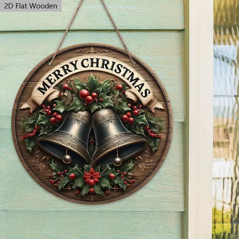 Retro Wooden Christmas Sign with Merry Christmas - Navidad Sign for Front Door Wall Hanging Decor - Ideal Christmas Decoration