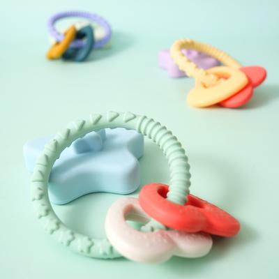 Color Kids 1PCS Baby Silicone Teether Ring BPA Free Chewing Toy Cute Bracelet Newborn Teething Toys Baby Accessories