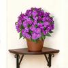 5 Stems Artificial Impatiens Flowers Bouquet for Outdoor UV Resistant Faux Silk Flowers for Outside Front Porch Garden Window Box Planter Decor