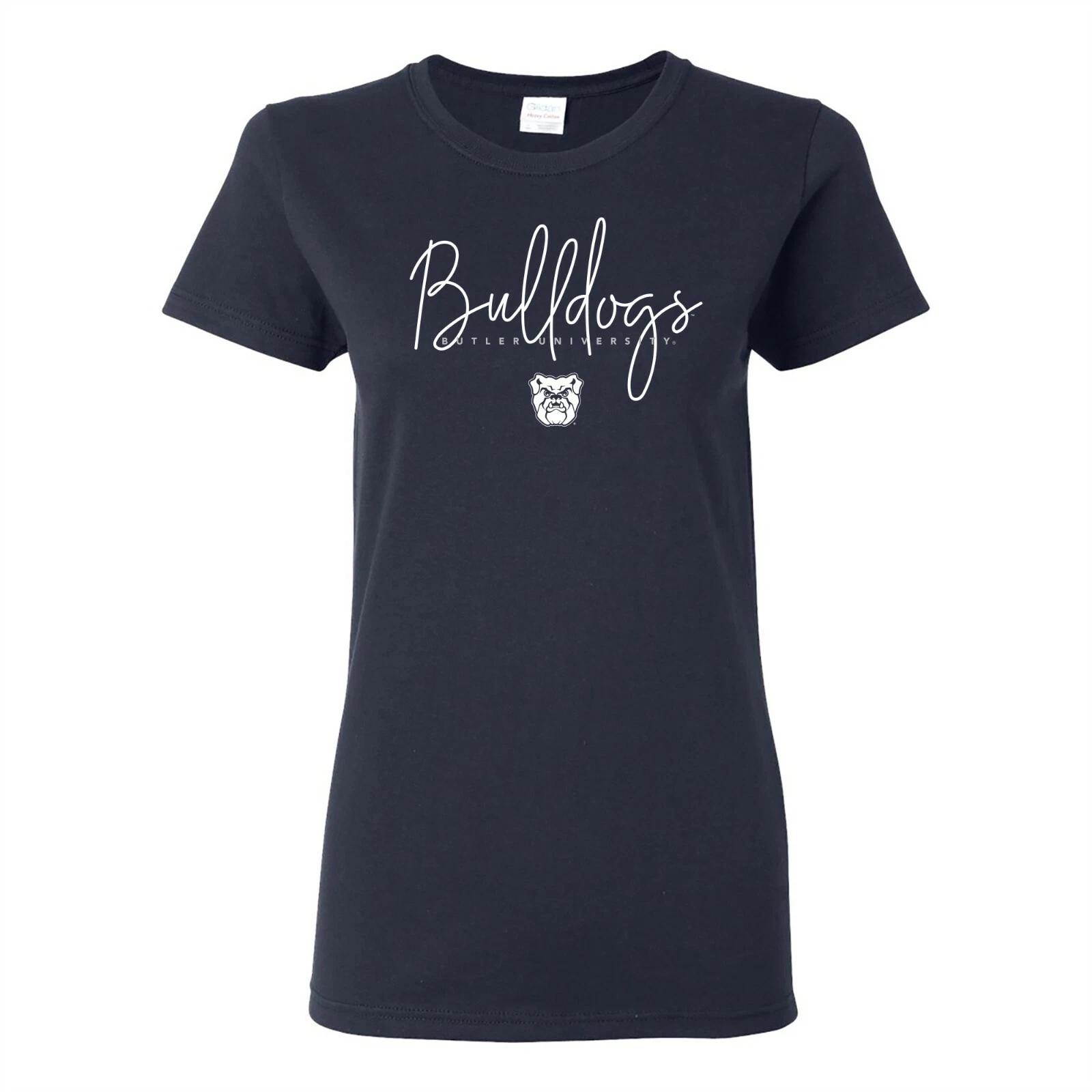 Butler Bulldogs Thin Script Womens T-Shirt - Navy M