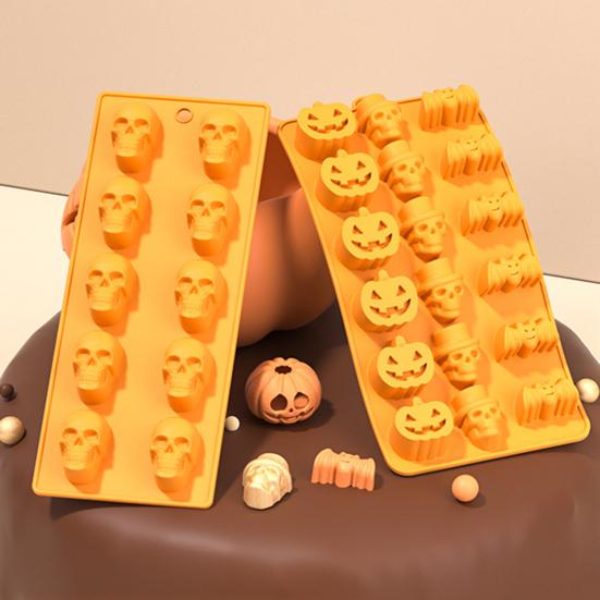 Silicone Chocolate Mold Skull Shape Candy Molds Flexible Baking Mold for Gummy Jelly Ice Cube Fruit Snack