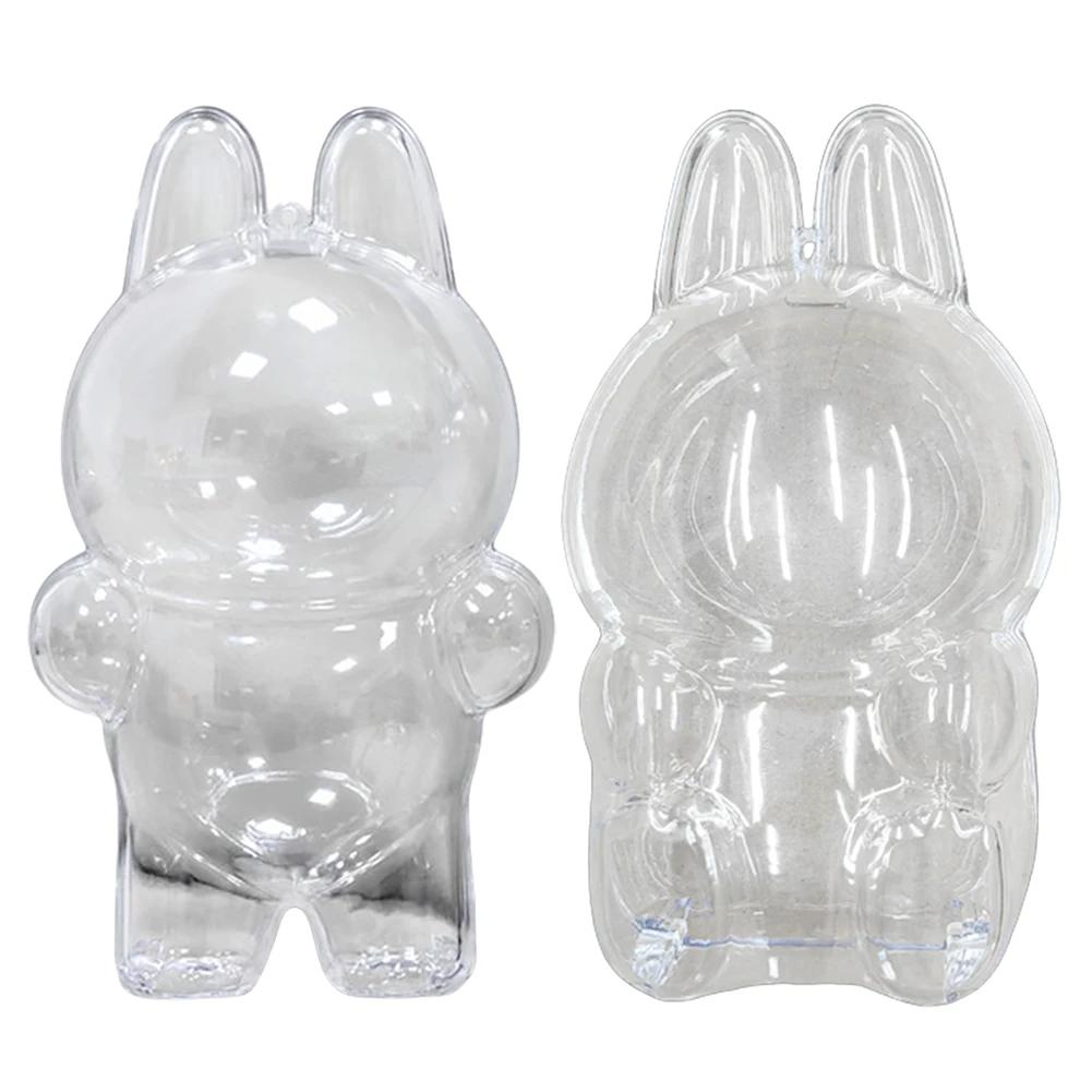 New 17cm LABUBU Clear Macaron Case, Dust Case, Housings, Popmart Bubble Mart Doll Accessories, Doll Accessories, Christmas Gifts