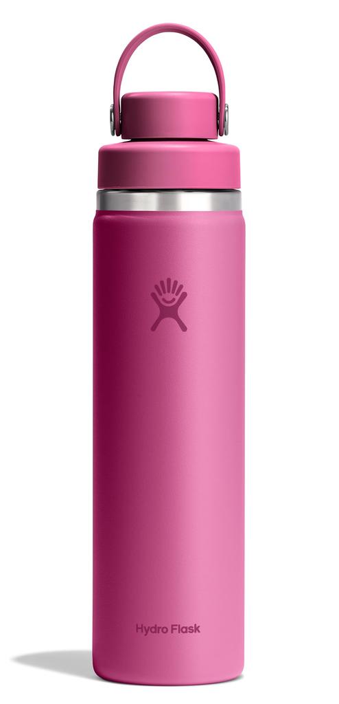 Wide Mouth Flex Chug Cap Stainless Steel Water Bottle, 24oz (709ml), Leaf Design, Insulated (Official Japanese Product)