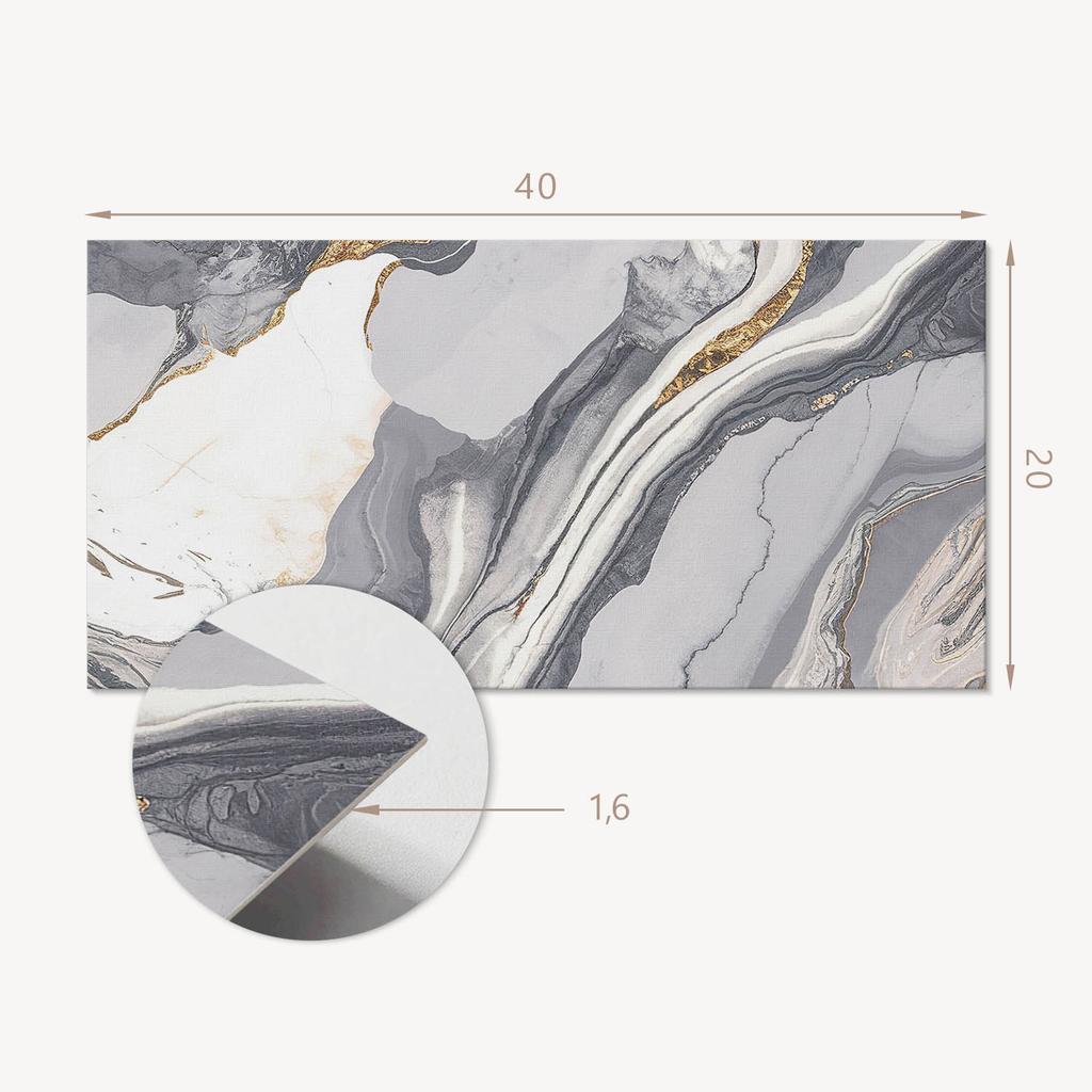 Pack of Vinyl Tiles with an Abstract Waves and Veins Bedroom Design 10x40x20 cm