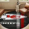 Kansas Chiefs Logo Runde Matte, Rutschfester Kreis Teppich Stuhl Teppich Für Wohnzimmer, Schlafzimmer, Fußmatte Heimdeko Geschenk Weihnachtsgeschenke