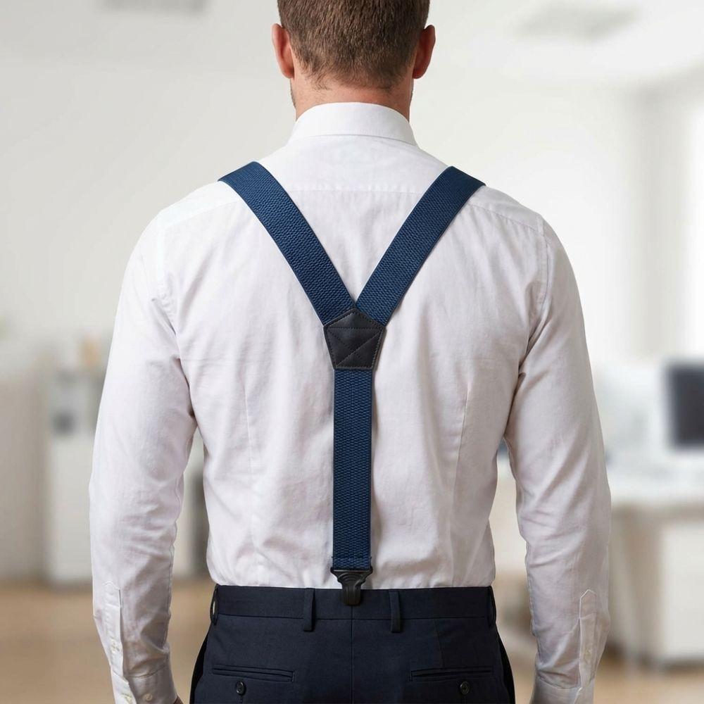 Robuste Arbeits Hosenträger 3,8 cm Breit Retro Y-Form Hosenträger Elegant mit 3 Klammern Elastische Hosen Hosenträger