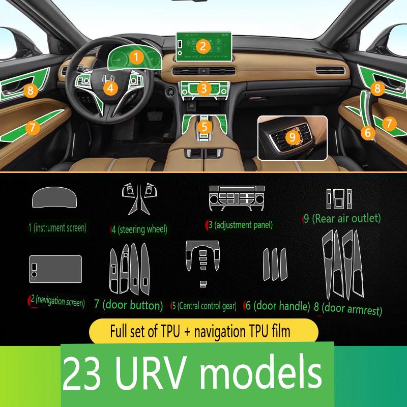 For Honda urv ur-v Tpu Transparent Film Car Interior Sticker Center Console Door Anti-scratch Protective Car Accessories Left Driver seat