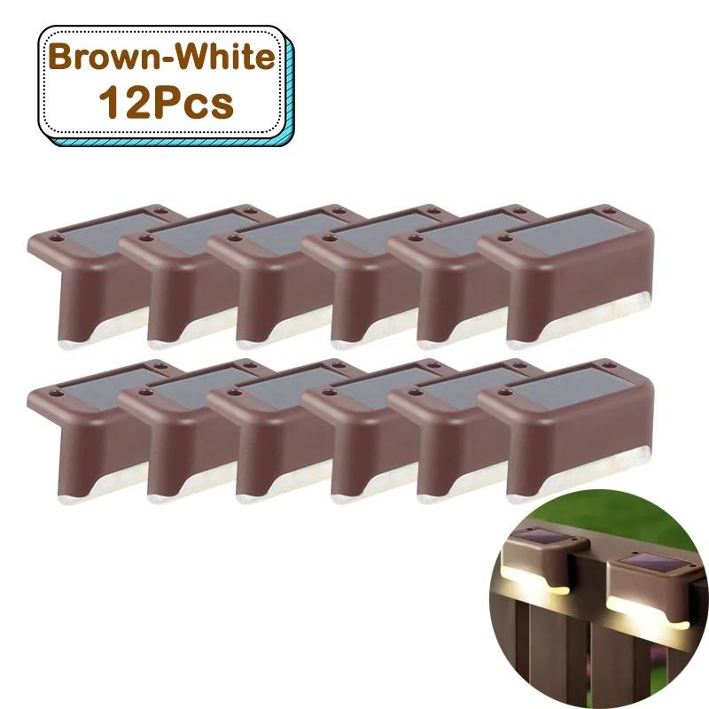 Solare Stufenleuchten für den Außenbereich Warmweiße LED Wasserdichte Treppenwegbeleuchtung für Garten Terrasse Zaun Balkondekoration Solarenergie