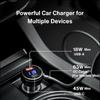 High-Power Mini Car Charger with Digital Display & Waterproof Three-in-One DC Power Cord