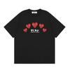 Unisex Crew Neck Short Sleeve Loose Fit Japanese Fresh T-Shirt Heart Geometric Print 100% Cotton Top