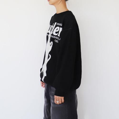 Keuluchi Cat Butler Knit Sweater (Black)