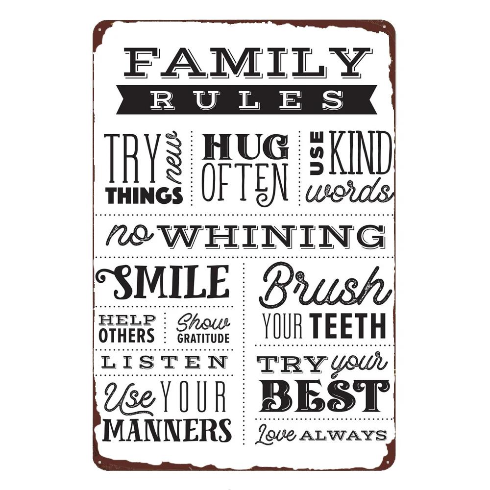 Lovely Flower Welcome To My Home Iron Metal Poster, Tin Sign Plate, Wall Decoration, Vintage Art Painting, Family Rule Plaque