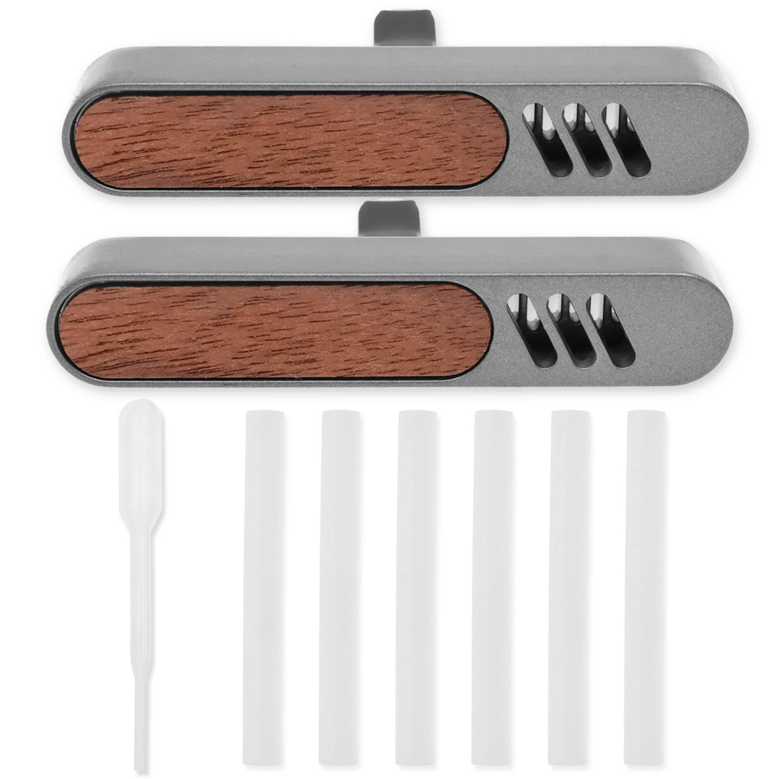 

Wood Car Air Freshener Vent Clips Metal Design Essential Oil Diffuser Vent Clip with 6 Unscented Fiber Sticks and 1 Dropper