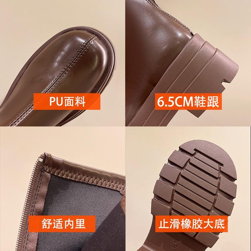 Autumn Women'S Rubber Boots Women Shoes Woman Winter Shoes Low Heels Booties Round Toe Rain Mid Calf Long Boots Botas De Mujer