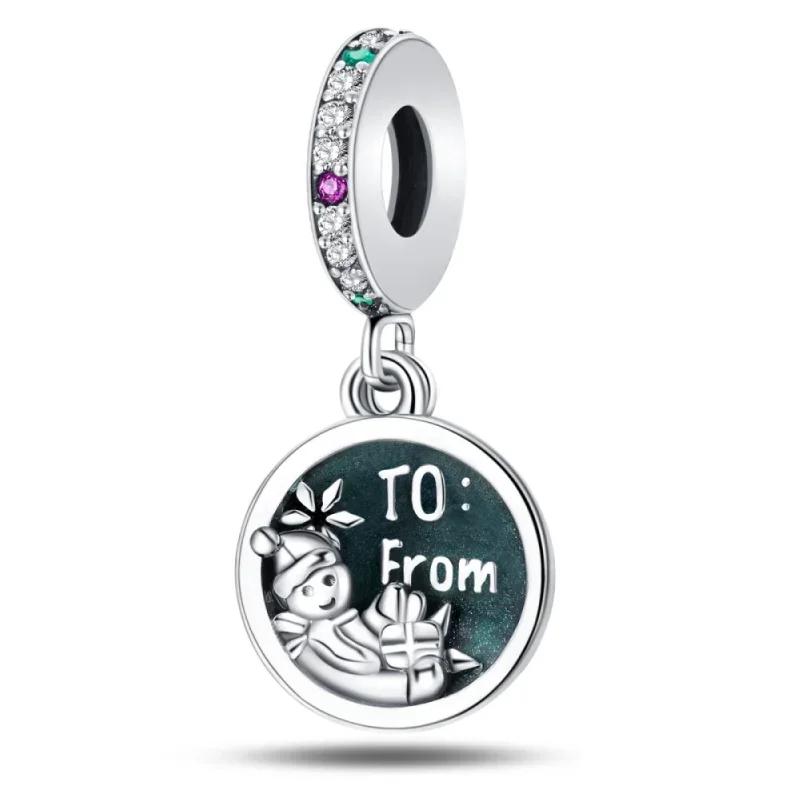 Original Copper Christmas Gift Snowflake Penguin Heart Crystal Ball Beads Charms For Bracelet Diy Women Jewellery