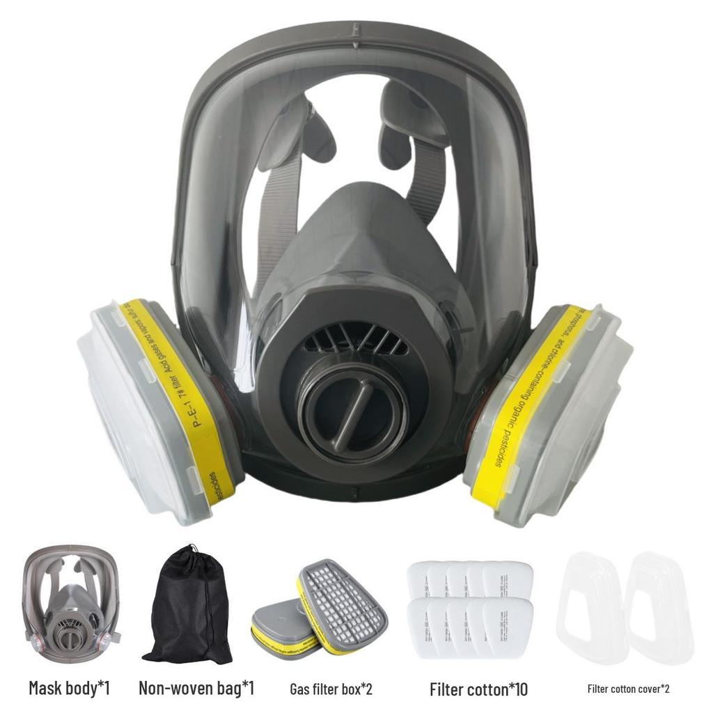 Maschera Respiratoria Integrale con Filtro 60923 per Vernici, Prodotti Chimici, Pesticidi e Polvere.
