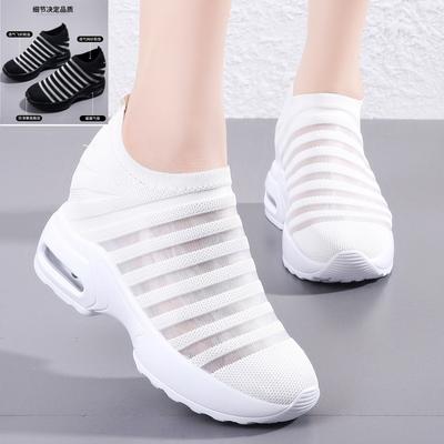 Summer Heightening Women's Small White Shoes with Hollow Thick Sole Versatile Casual Shoes New Fashion Sports Shoes Sneakers