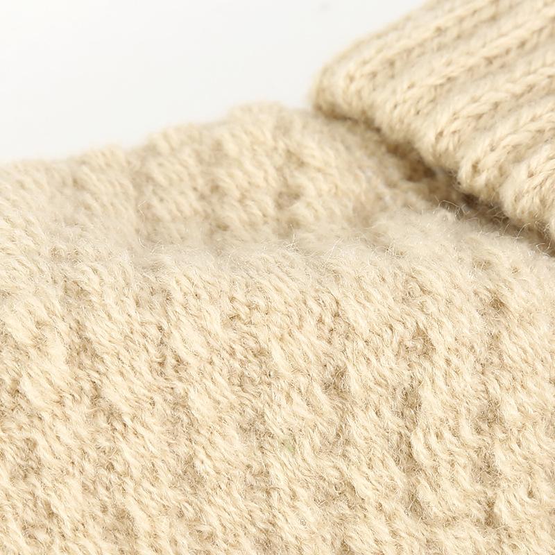 Touch Screen Gloves Winter Warm Knitted Velvet Thickened Windproof Cycling Men and Women Cold-proof Wool Simple Gloves