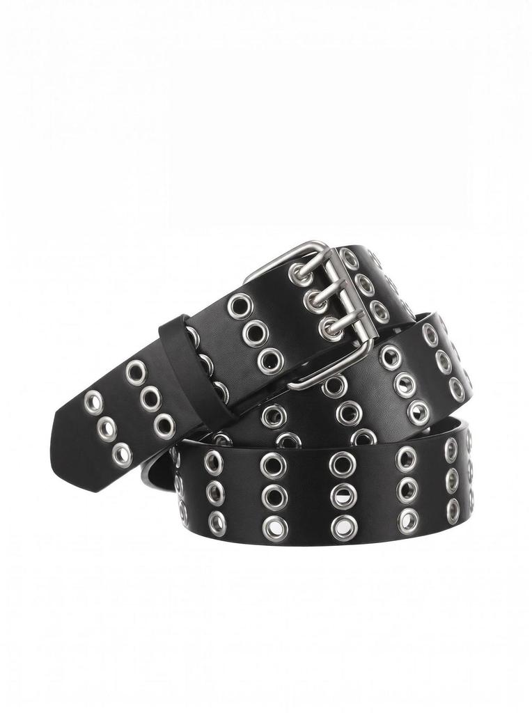 Trendiger Punk-Stil Nieten-Ledergürtel mit Metalldreiecken – Y2K-inspirierter dekorativer Taillenbund für einen Hot Girl Look