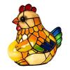 Yousheng Animal Table Lamp, Colored Glass Chicken Squirrel Monkey Mouse Horse Cattle Night Light, Warm Light Bedside Lamp for Bedroom Living Room