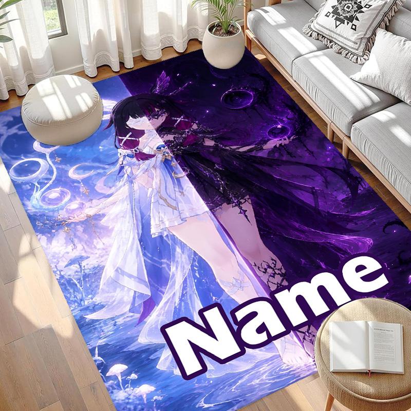 Custom Name Personalized Genshin Impact Print Carpet, Versatile Home Decor Rug, for Playroom, Apartment, Balcony, Entryway, Hallway Gift