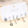 6pcs Set Earring Silver Color Star Dangle Earrings Vintage Metal Geometric Drop Earring for Women Fashion Trendy Y2K Jewelry