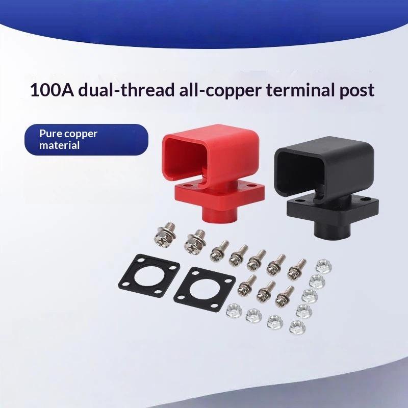 100A Copper Battery Terminal Post High Current Through Wall Connector For Energy Storage Lithium Battery Wiring