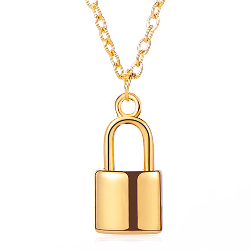 European & American Punk Style Multi-Layer Necklace with Lock Pendant