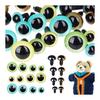 MAGICLULU Iridescent Cat Eye Craft Eyes - 40 Pcs ABS Plastic Eyes with Colored Iris Effect for Crochet Animal Plush DIY Craft