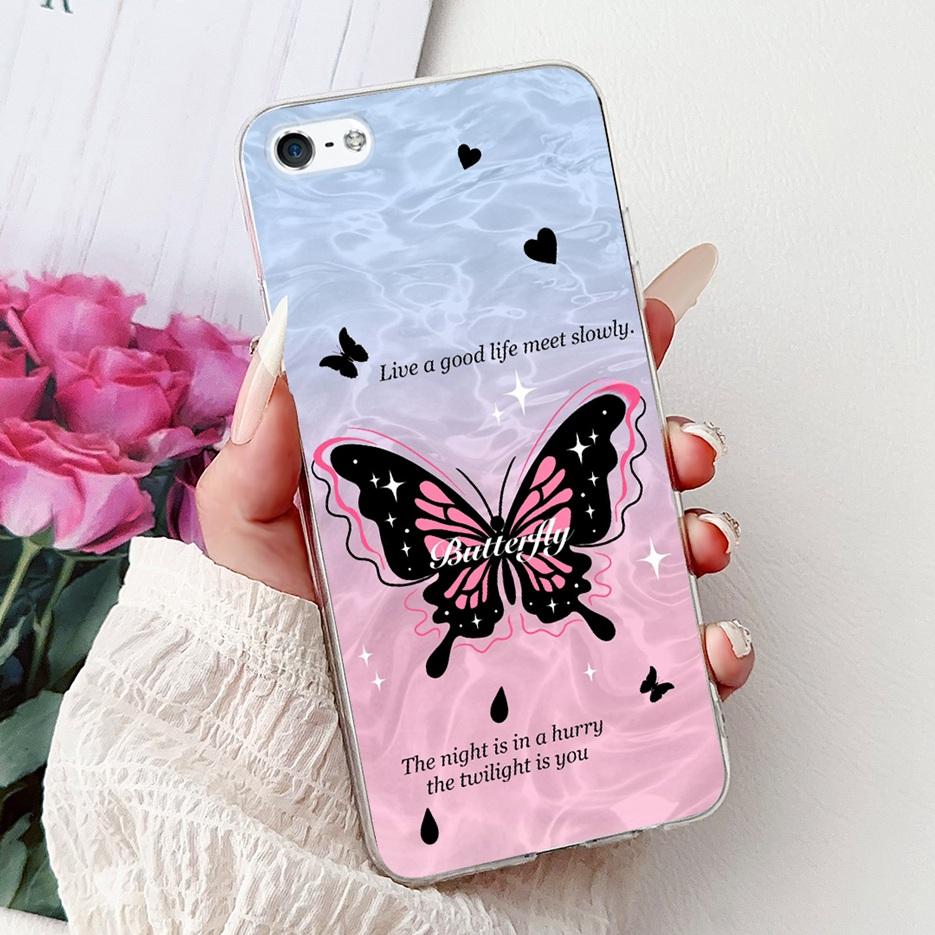 Für Apple iPhone 5 5S Hülle iPhoneSE Luxuriöse Bemalte Blumenhülle Weiche Silikon-Handyhülle Für iPhone SE 2020 2022 iPhone5 Fundas