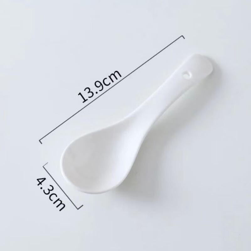 Pure White Ceramic Soup Spoons