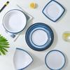 ZISIZ Ocean Blue Round Melamine Plate