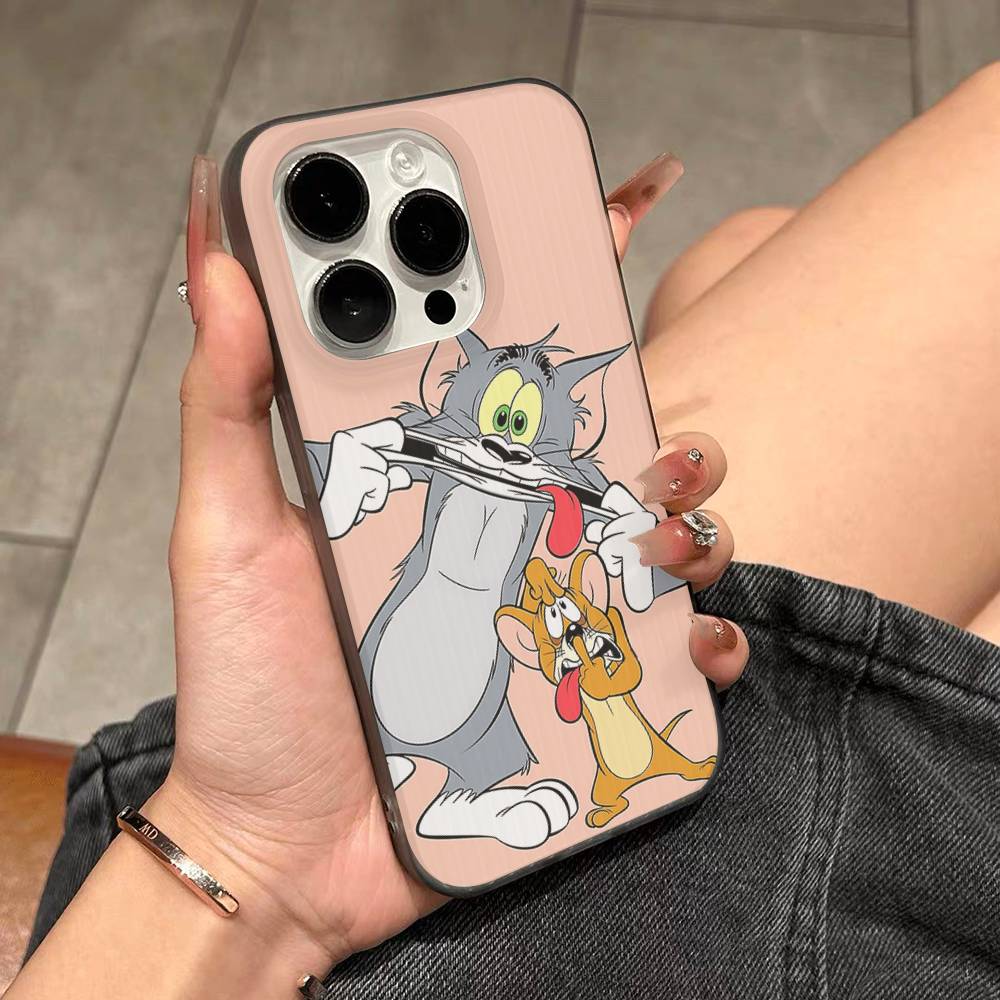 Cartoon T-Toms And J-Jerrys For IPhone 17 16 15 14 13 12 11 Pro Max Plus Pro Clear Phone Cover Non-Slip Shell