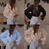 Summer Lace Shirt For Women With Long Sleeves And Round Neck In Pure Color For Street Style Fashion