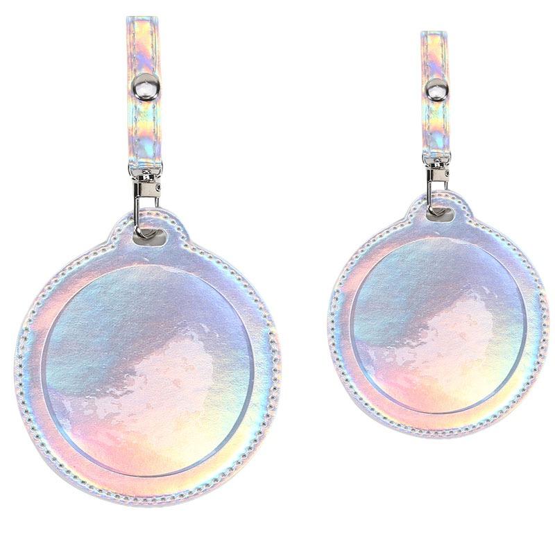 Protective Round Badge Case 58/75Mm Waterproof Transparent Window Display Bag With Hangable Fan Supplies 1/2 Pcs