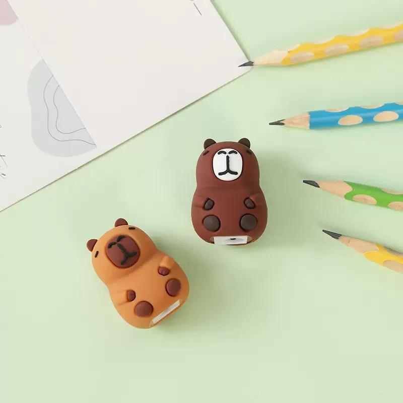 6-piece, 3-piece, and 1-piece mini cartoon pencil sharpeners are suitable for student stationery supplies
