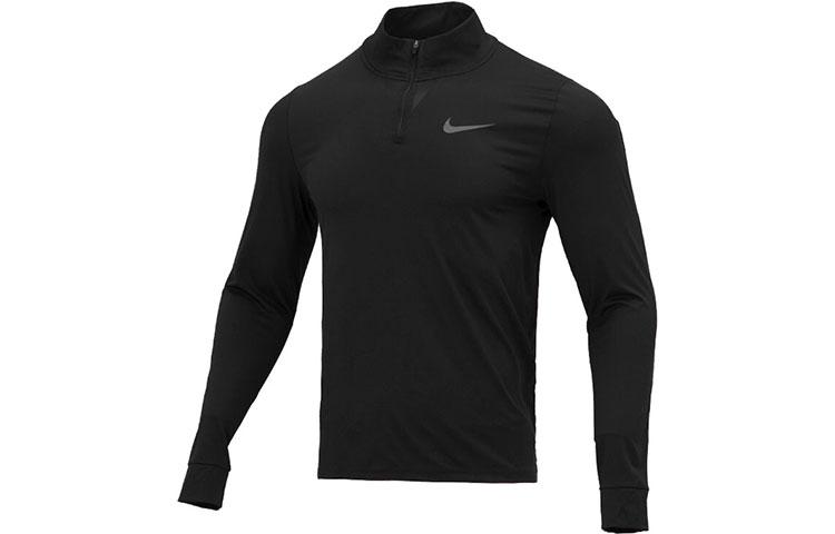 Nike T Shirts Men s Black Stand Collar Moderate Straight Fit DM5504-010 XXL
