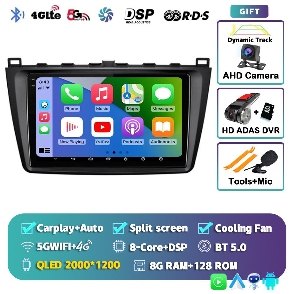 Android 14 Carplay Auto For Mazda 6 2 GH 2007-2012 Car Radio Multimedia Video Player Navigation GPS Stereo Head Unit DSP No 2din
